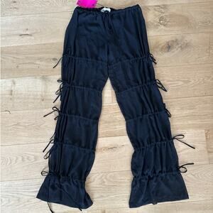 Khela - Back To Black Sheer Side Tie Pants in Black